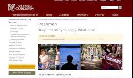 
							         Freshmen - College of Charleston - Undergraduate Admission ...								  
							    
