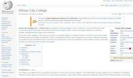 
							         Fresno City College - Wikipedia								  
							    