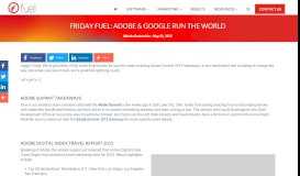
							         Friday Fuel: Adobe & Google Run The World - Fuel Travel								  
							    