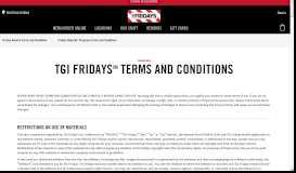 
							         Fridays Rewards Terms & Conditions | TGI Fridays								  
							    