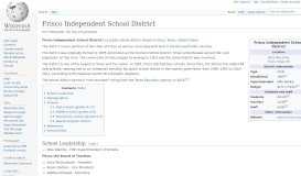 
							         Frisco Independent School District - Wikipedia								  
							    