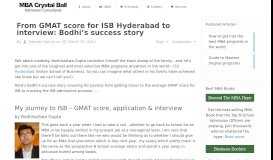 
							         From GMAT score for ISB Hyderabad to interview: Bodhi's success story								  
							    
