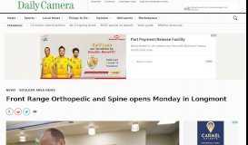 
							         Front Range Orthopedic and Spine opens Monday in Longmont ...								  
							    