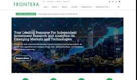 
							         Frontera - Emerging Markets Investment Research & Analytics								  
							    