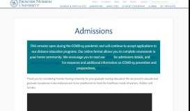 
							         Frontier Nursing University Admissions								  
							    
