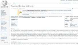 
							         Frontier Nursing University - Wikipedia								  
							    