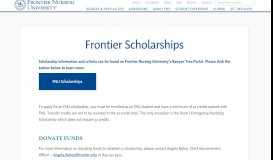 
							         Frontier Scholarships | Frontier Nursing University								  
							    