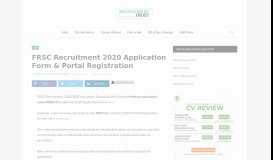
							         FRSC Recruitment 2019/2020 Portal Registration - frsc.gov.ng								  
							    