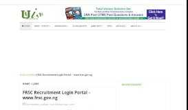 
							         FRSC Recruitment Login Portal - www.frsc.gov.ng - Unn Info								  
							    