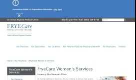 
							         FryeCare Women's Services | FryeCare Physicians Network								  
							    