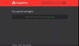 
							         fsm-portal.net passwords - BugMeNot								  
							    