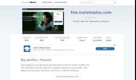 
							         Fsw.mylabsplus.com website. MyLabsPlus | Pearson.								  
							    