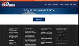 
							         Ft Worth Owner Portal | Specialized Property Management								  
							    
