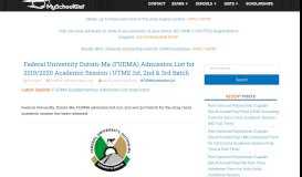
							         FUDMA Admission List - MySchoolGist								  
							    