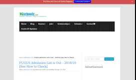 
							         FUGUS Admission List is Out – 2018/19 [See How to Check] - Ngschoolz								  
							    