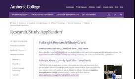 
							         Fulbright | Research/Study Application | Amherst College								  
							    