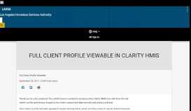 
							         Full Client Profile Viewable In Clarity HMIS								  
							    