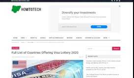 
							         Full List of Countries Offering Visa Lottery 2019 - HowToTechNaija								  
							    