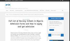 
							         Full List of Nursing Schools in Nigeria, Admission Forms ... - Legit Portal								  
							    