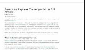 
							         Full review of American Express Travel (when should you use it ...								  
							    