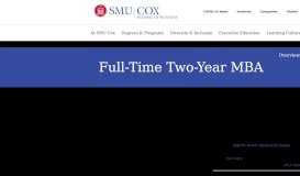 
							         Full-Time Two-Year MBA - SMU								  
							    