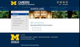 
							         Full/Part-Time Positions - umich careers - University of Michigan								  
							    