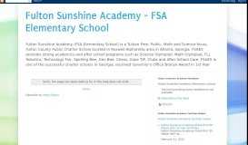 
							         Fulton Sunshine ... - Fulton Sunshine Academy - FSA Elementary School								  
							    