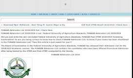 
							         FUNAAB Admission List 2018/2019 Out | Check Here - South ...								  
							    