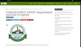 
							         FUNAAB DIRECT ENTRY: Requirement and How to register ...								  
							    