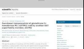 
							         Functional compensation of glutathione S-transferase M1 (GSTM1 ...								  
							    
