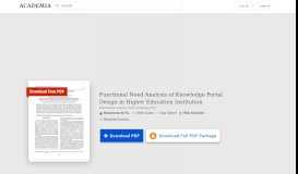 
							         Functional Need Analysis of Knowledge Portal Design in Higher ...								  
							    