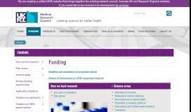 
							         Funding - Medical Research Council								  
							    