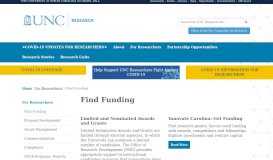 
							         Funding Sources | UNC Research								  
							    