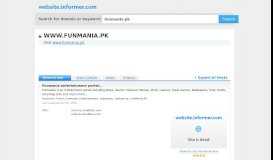 
							         funmania.pk at WI. Funmania entertainment portal... - Website Informer								  
							    