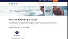 
							         Fusion (formerly Birch) Customer Portal Self-Service Login								  
							    