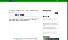 
							         FUTA Students Portal - www.futa.edu.ng - Schoolinfong.com								  
							    