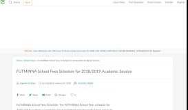 
							         FUTMINNA School Fees Schedule for 2018/2019 Academic Session								  
							    