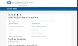
							         Future Applicant Information| Jobs | CDC								  
							    