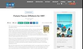 
							         Future Focus: Offshore for HR? - SHRM								  
							    