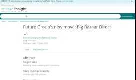 
							         Future Group's new move: Big Bazaar Direct | Emerald Emerging ...								  
							    