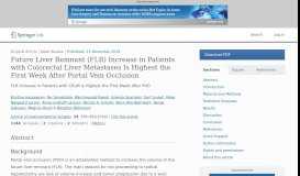 
							         Future Liver Remnant (FLR) Increase in Patients with Colorectal Liver ...								  
							    
