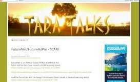
							         FutureNet/FutureAdPro - SCAM - TARA TALKS								  
							    