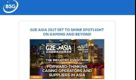 
							         G2E Asia 2017 Set To Shine Spotlight On Gaming And Beyond								  
							    
