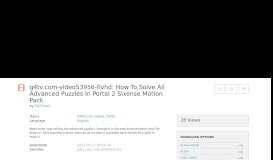 
							         g4tv.com-video53956-flvhd: How To Solve All Advanced Puzzles In ...								  
							    
