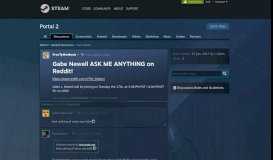 
							         Gabe Newell ASK ME ANYTHING on Reddit! :: Portal 2 General ...								  
							    