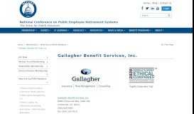 
							         Gallagher Benefit Services, Inc. - NCPERS: National Conference on ...								  
							    