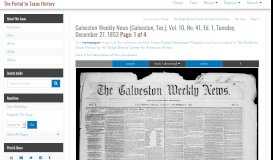 
							         Galveston Weekly News (Galveston, Tex.) - The Portal to Texas History								  
							    