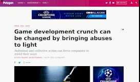 
							         Game development crunch can be changed by bringing abuses to ...								  
							    