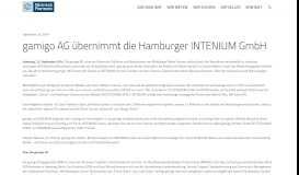 
							         gamigo AG übernimmt die Hamburger INTENIUM GmbH - Neuhaus ...								  
							    