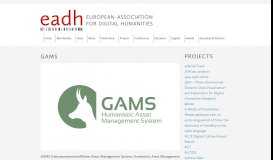 
							         GAMS | EADH - The European Association for Digital Humanities								  
							    